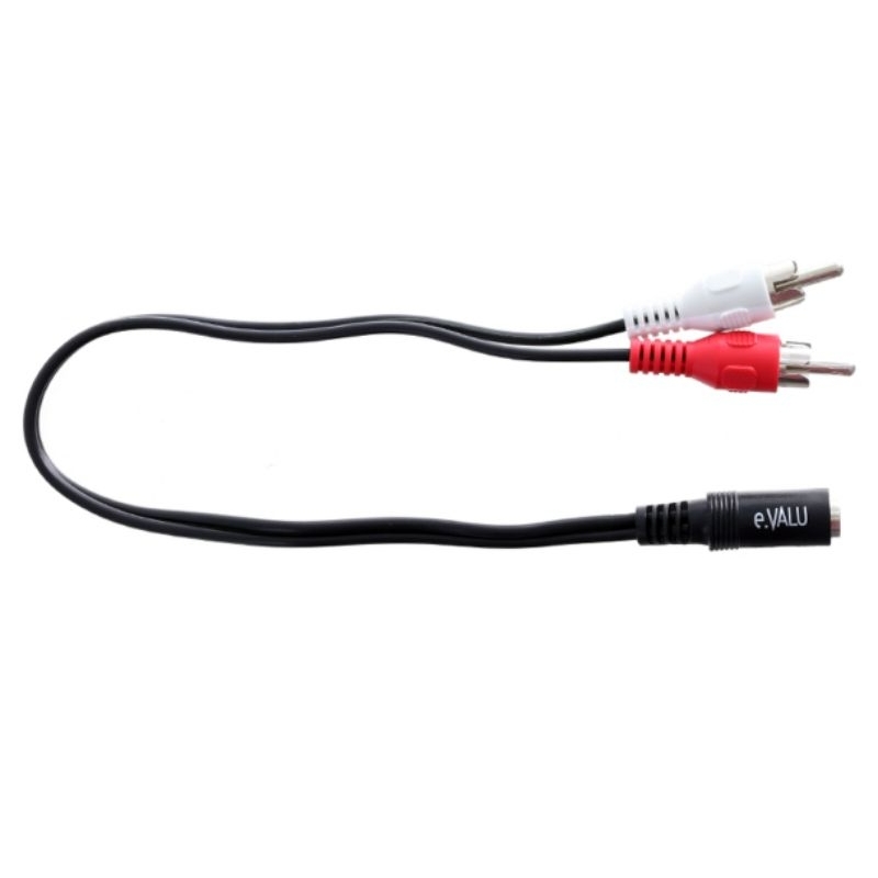 Cáp chuyển 2RCA sang 3.5mm Âm 0.3m e.Valu LRCA-01