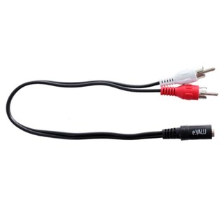 Cáp chuyển 2rca sang 3.5mm âm 0.3m e.valu lrca-01