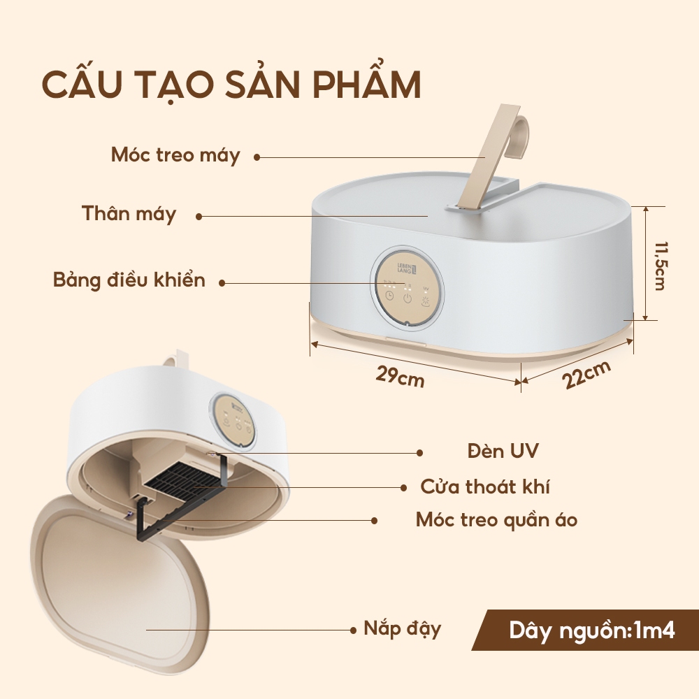 Tủ sấy quần áo di động Lebenlang LBL6268, công suất 600W, thiết kế gọn nhẹ, giải pháp sấy quần áo hiệu quả - chính hãng