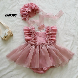 [3-12kg] Bodysuit áo liền váy công chúa đầm tiểu thư RIOKIDS cho bé gái sơ sinh đầy tháng BD5