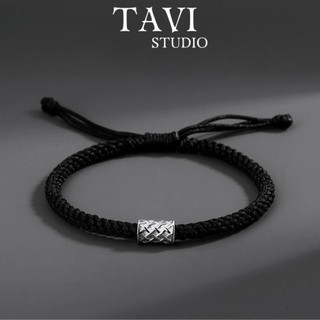 Vòng đeo tay Vải Nam Nữ Lắc Tay Bạc 925 Thời trang  phong cách lạnh lùng xu hướng retro Đơn Giản Tavi Studio