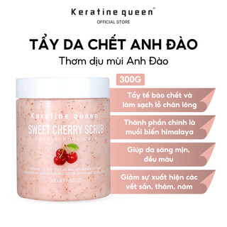 Tẩy Da Chết ANH ĐÀO 300gr Tẩy Da Chết Mặt Và Body Làm Sáng Da, Mịn Mượt & Mùi Hương Ngọt Ngào Keratine Queen