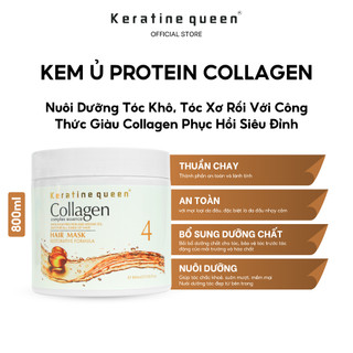 Kem Ủ Tóc COLLAGEN 800ml Phục Hồi Tóc Khô Xơ Với Công Thức Giàu Collagen Phục Hồi Siêu Đỉnh Keratine Queen
