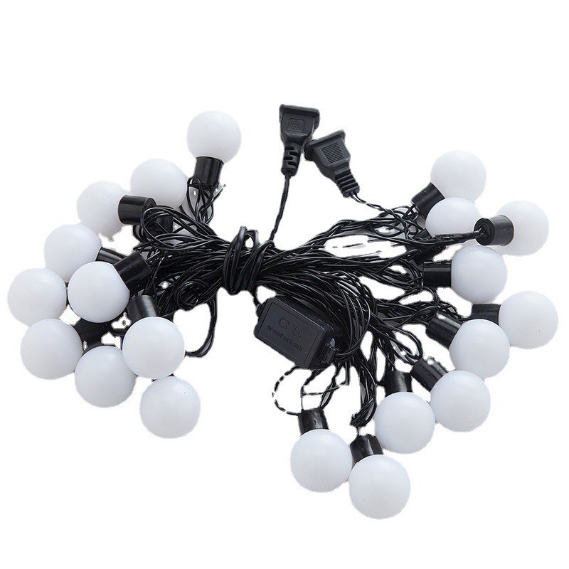 Dây Đèn Led Trang Trí Ngoài Trời  Dài 5m 20 Bóng Tròn Phi 5CM Cắm Điện Có Phích Nối Thêm Dây