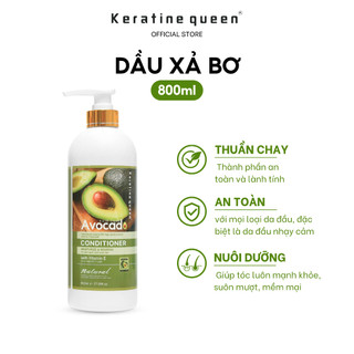 Dầu Xả BƠ 800ml Bảo Vệ Và Nuôi Dưỡng Mái Tóc Bị Chẻ Ngọn, Hư Tổn, Khô Và Xơ Với Vitamin E Tinh Khiết Keratine Queen