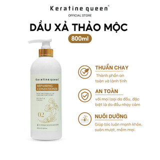 Dầu Xả THẢO MỘC 800ml Giúp Tóc Mềm Mịn Mượt Mà Óng Ả Với Tinh Chất Hoa và Thực Vật Nguyên Chất Keratine Queen