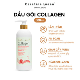 Dầu Gội COLLAGEN 800ml Giúp Dưỡng Tóc Khô, Tóc Xơ Rối Với Công Thức Giàu Collagen Phục Hồi Siêu Đỉnh Keratine Queen