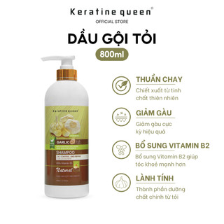 Dầu Gội TỎI 800ml Kiểm Soát Dầu Nhờn Trên Tóc, Phục Hồi Và Giảm Thiểu Tình Trạng Rụng Tóc Keratine Queen