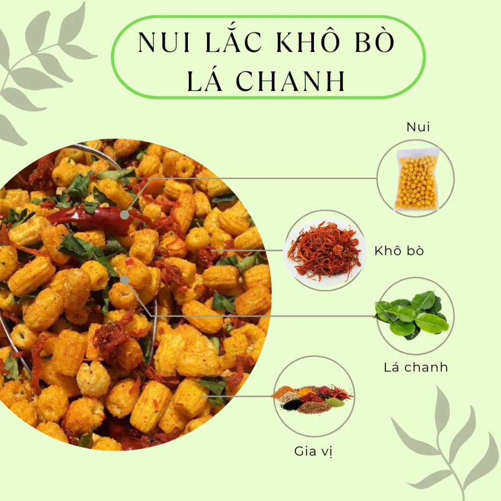 Nui sấy bò lá chanh Let's Nuts hộp 300g