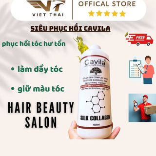 Phủ lụa colagen tươi cavila phục hồi tóc siêu mềm mượt 1000ml