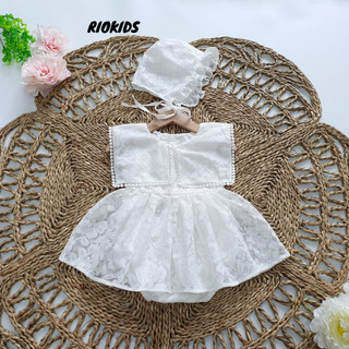 [3-12kg] Body váy công chúa cho bé gái sơ sinh RIOKIDS quần áo đầy tháng thôi nôi ren trắng BD73