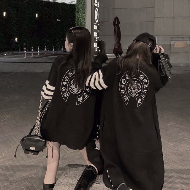 Áo Khoác Cadigan Len Chomre Heart Họa Tiết Chữ Thập Sau Lưng Bản Siêu Cấp - Áo hàng chuẩn Len Quảng Châu Loại 1