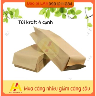 Túi kraft 4 cạnh , túi 4 biên kraft đựng cafe, chè ,..