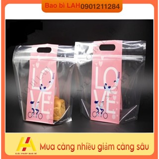 { Combo 50 }Cái Túi Zip Đựng Bánh Kẹo Chữ Love có 2 màu Hồng Và Bạc