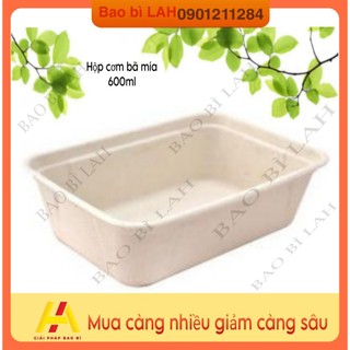 { ComBo 50 cái } Hộp cơm chữ nhật bã mía + nắp 600ml mã TF601