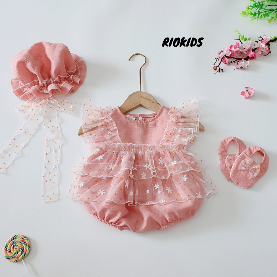 Body váy công chúa thiết kế cho bé gái sơ sinh đi chơi, tiệc thôi nôi đầy tháng - Riokids BD92