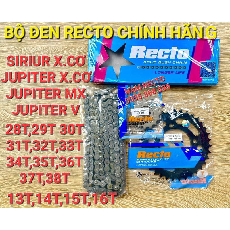 Nhông sên dĩa sirius x.Cơ/Jupiter x.cơ/28T 30T 32T 33T 34T 35T 36T 37T nhông 14T 15T 16T RECTO THAILAN >>>