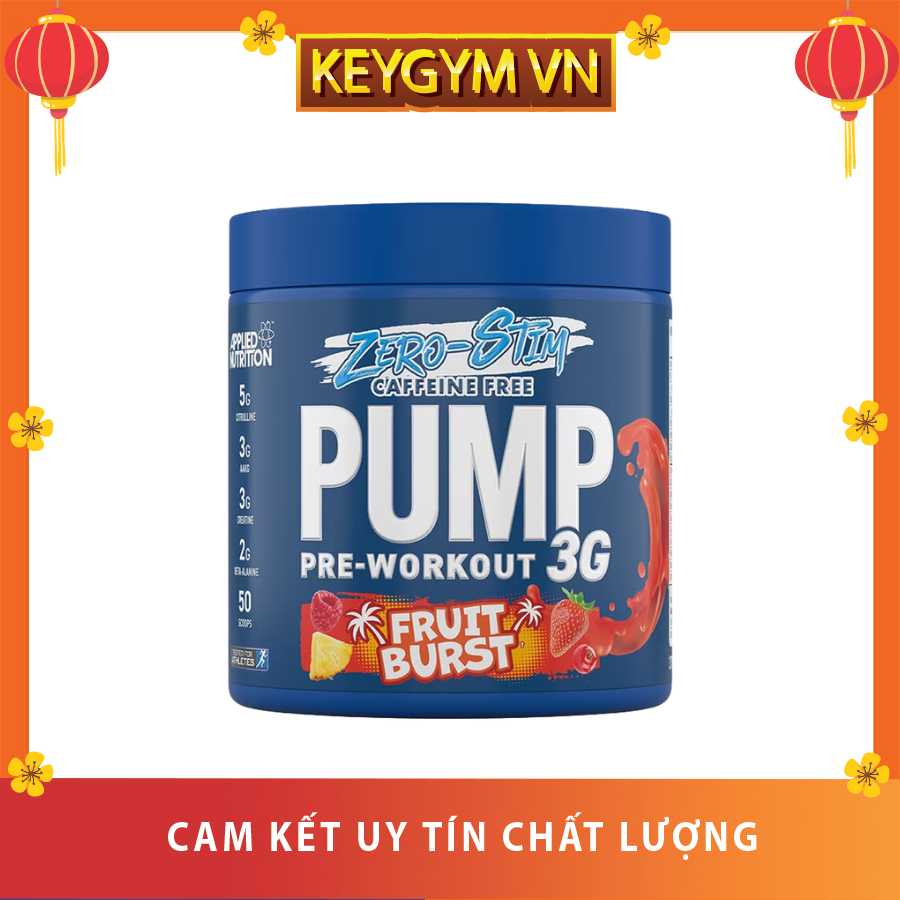 Applied Nutrition Preworkout Pump 3G Stim Free 0 Caffein, 25 Lần Dùng