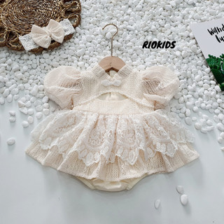 [3-12kg] Body váy công chúa ren RIOKIDS quần áo đầy tháng cho bé gái sơ sinh thôi nôi BD109