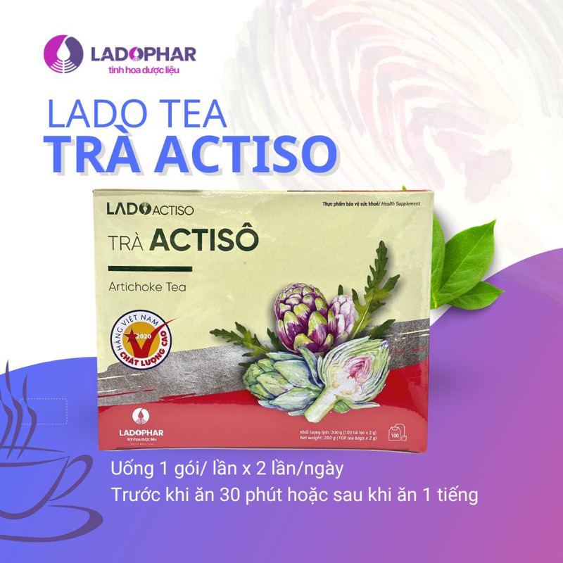 Trà mát gan giải độc actiso ladophar