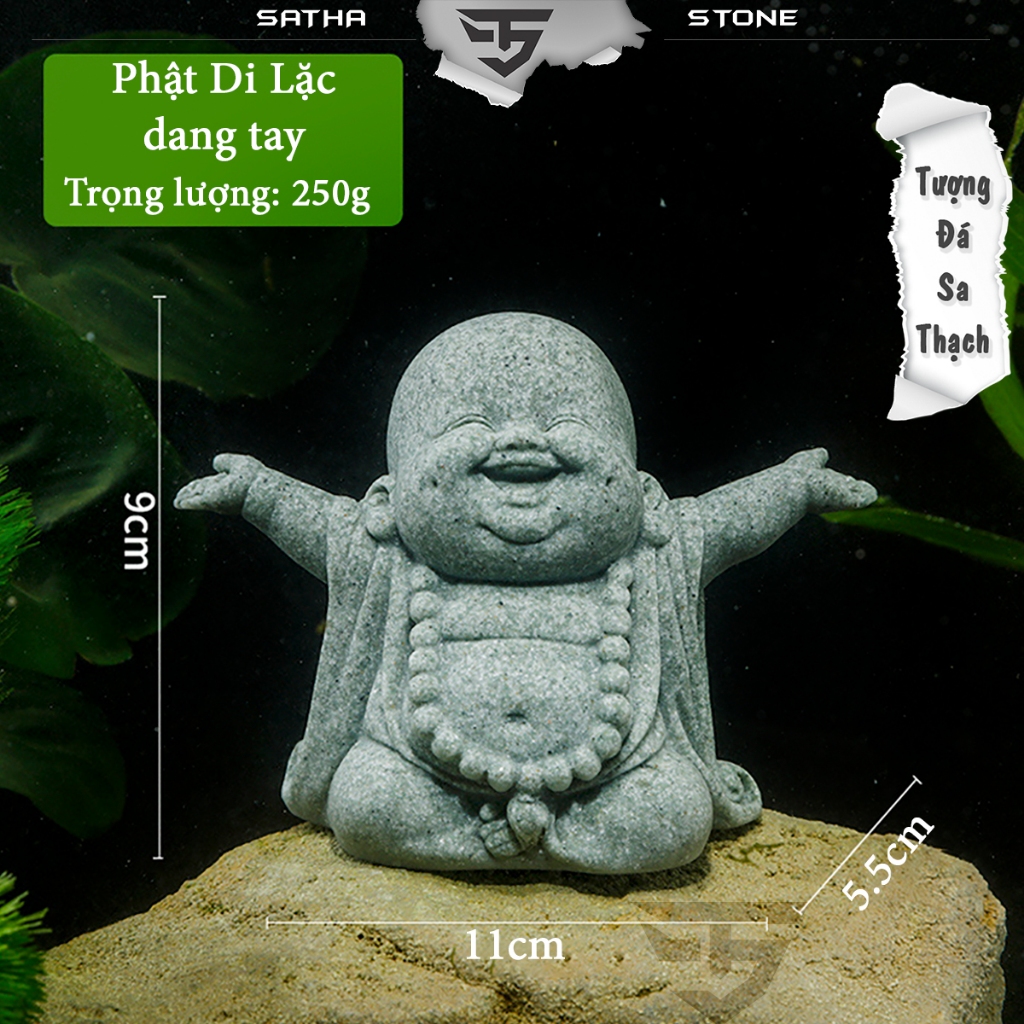 Tượng phật di lặc đá sa thạch - Tượng Deco, trang trí, trưng bày, tiểu cảnh, bán cạn, terrarium