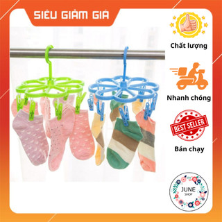 Móc chùm 8 kẹp phơi quần áo, đồ em bé, tã, tất vớ và đồ lót cá nhân tiết kiệm diện tích tiện dụng