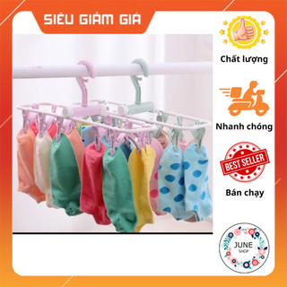 Móc chùm 12 kẹp phơi đồ gấp gọn tiện dụng