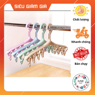 Móc phơi quần áo, phơi tất 8 kẹp chống bay đa năng