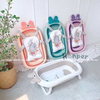 [CHÍNH HÃNG] Thau/Chậu tắm gấp gọn kèm phao có nhiệt kế Holla/Honper/SASA