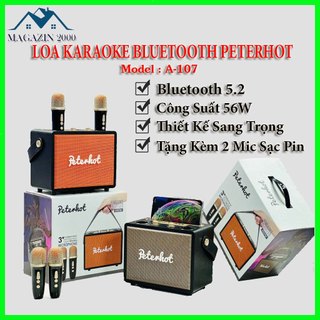 Loa karaoke gia đình - Loa karaoke bluetooth peterhot a107 công suất 56W pin khủng, bass cực mạnh, âm thanh siêu đỉnh