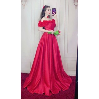 ĐẦM NÀNG DÂU BẸT VAI ĐÍNH HOA NỔI ( được kiểm tra hàng)