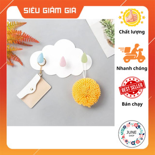 Móc treo đồ dán tường hình đám mây và giọt nước dễ thương bằng nhựa bền đẹp