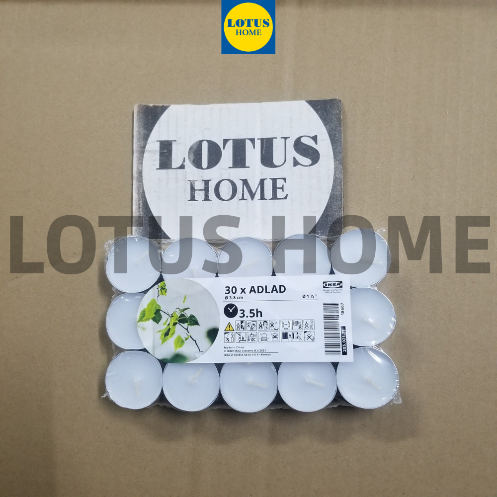 IKEA bộ 30 nến thơm IKEA LUGNARE quà tặng cho tâm trạng, hương thơm lâu dài đa hương vị thời gian cháy 3,5H