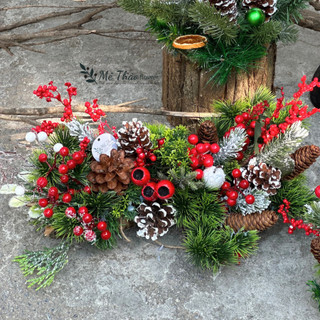 Cành đào đông cherrymerber loại cành quả bông gòn /thông-cành khô trang trí decor giáng sinh, noel, năm mới của mê thảo