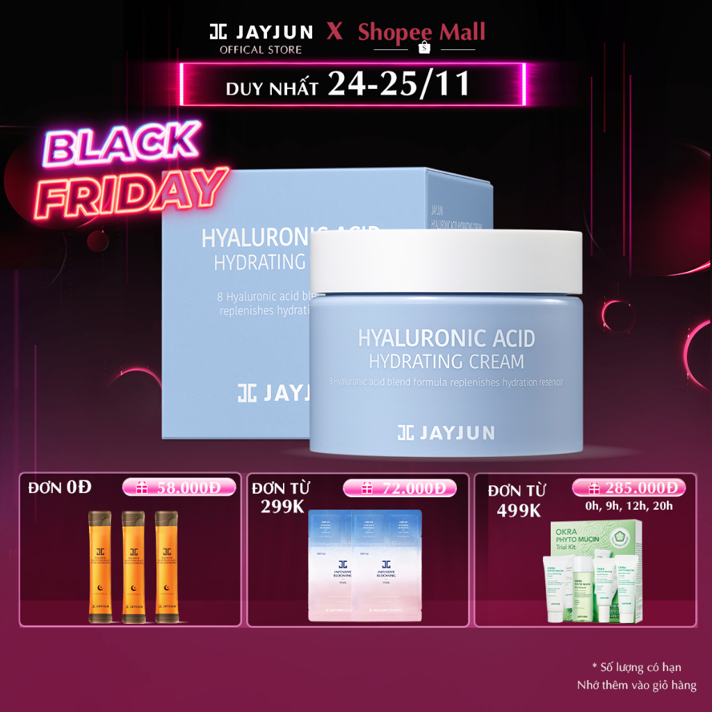 Kem Dưỡng Cấp Nước, Dưỡng Ẩm Sâu Làm Dịu Da với 8 loại Hyaluronic Acid JAYJUN HYALURONIC ACID HYDRATING CREAM 50g