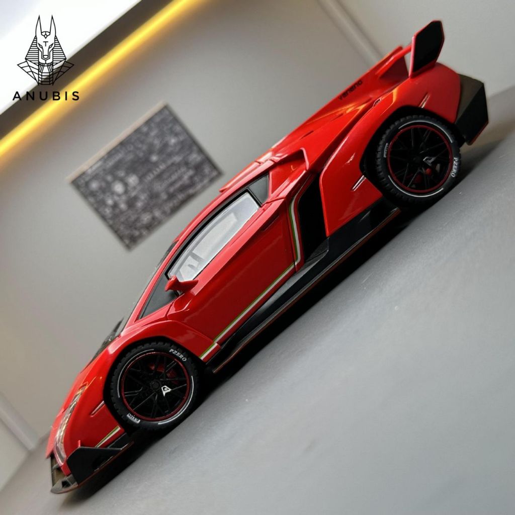Mô Hình Xe Ôtô Kim Loại 1/24 Siêu Xe LAMBORGHINI VENENO Để Trưng Bày Bàn Làm Việc