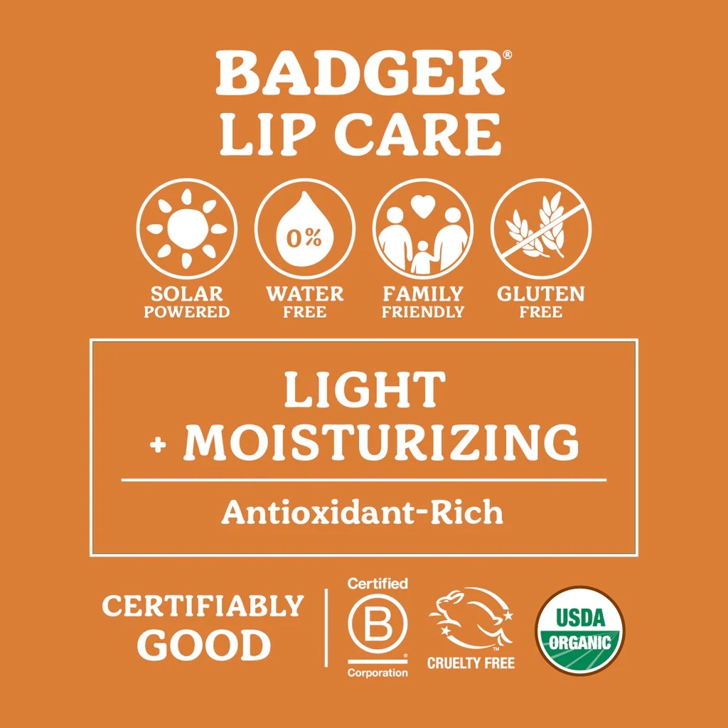 Son Dưỡng Hữu Cơ USDA Organic Làm Dịu Môi Thiên Nhiên Lành Tính Nhập Khẩu Mỹ BADGER Lip Balm An Toàn Mẹ Bầu Em Bé
