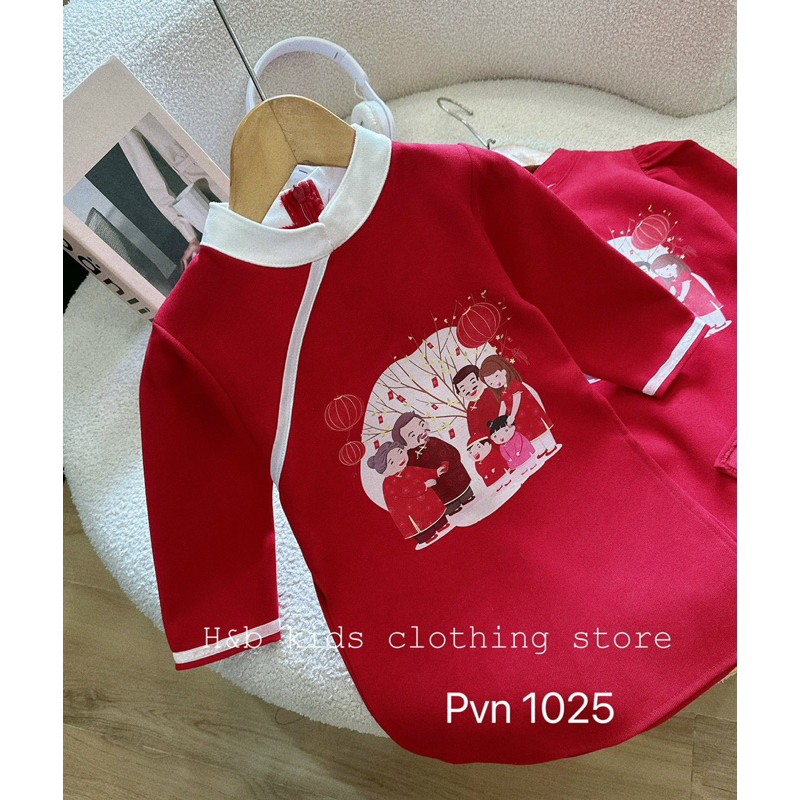 Cặp áo dài sum vầy cho bé