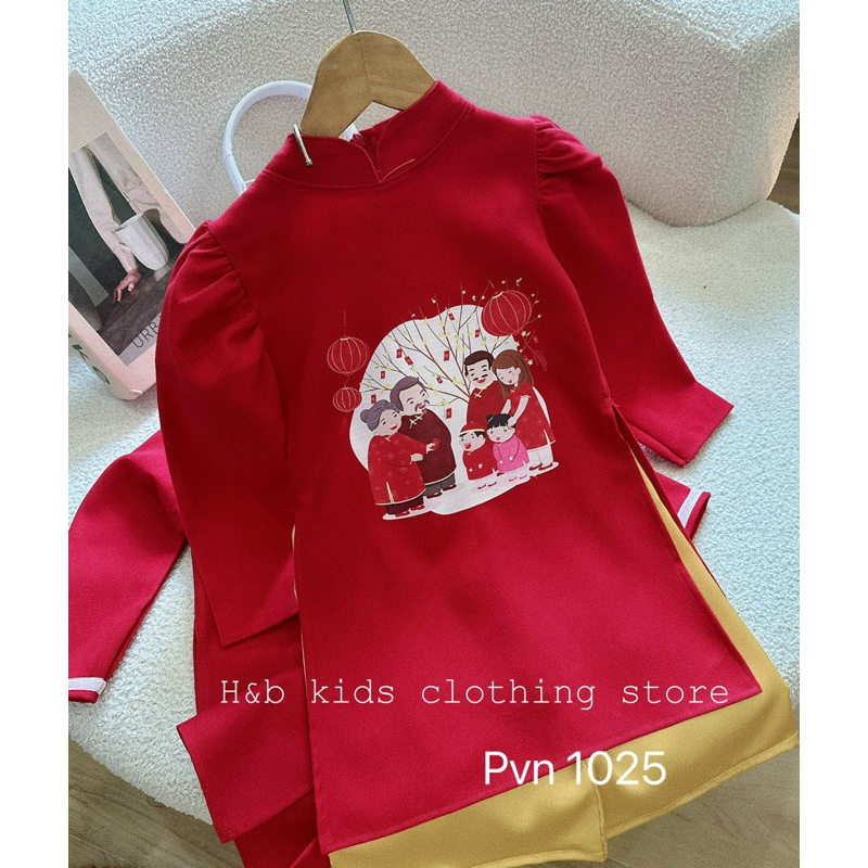 Cặp áo dài sum vầy cho bé