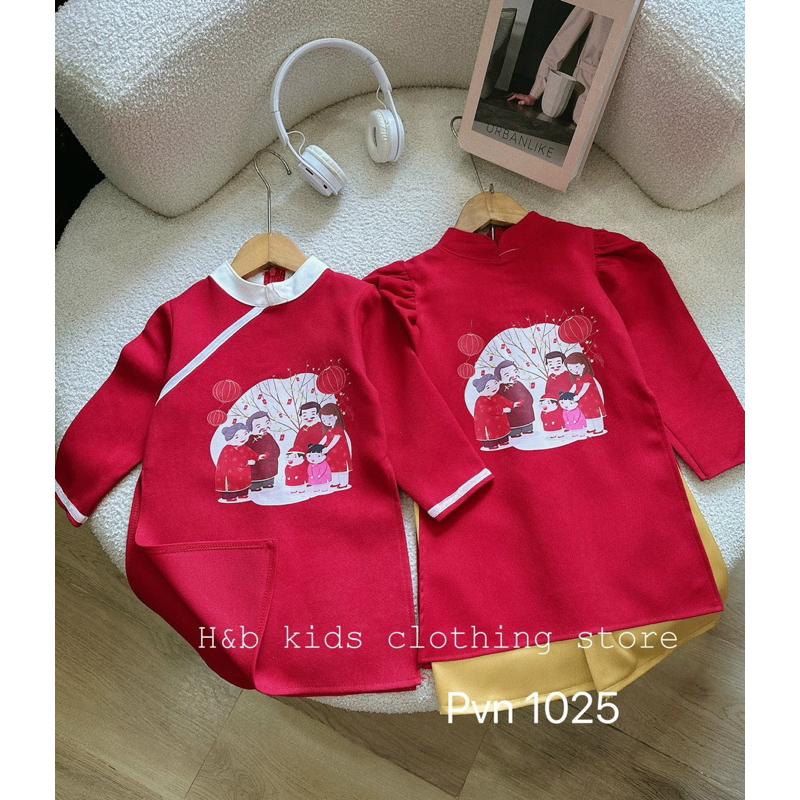 Cặp áo dài sum vầy cho bé