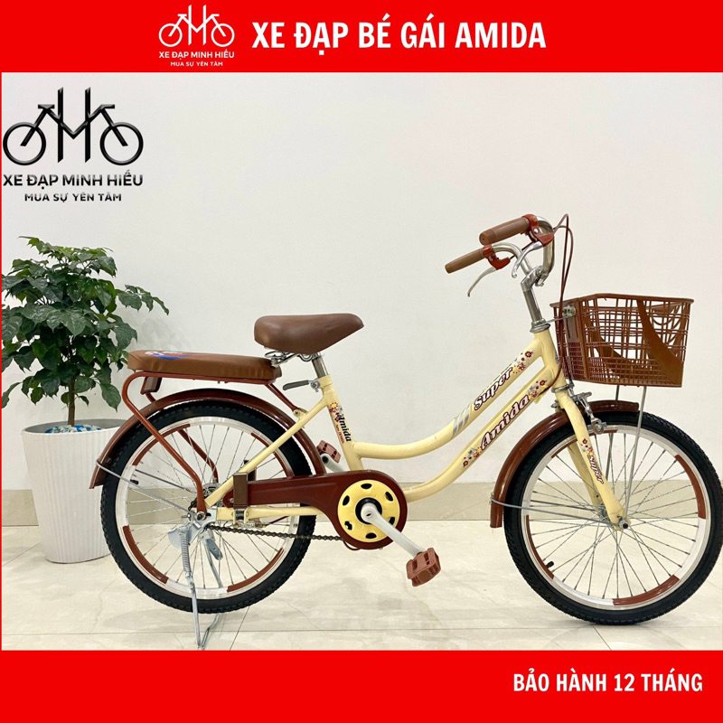 Xe đạp cho bé AMIDA nữ cao cấp giá rẻ trẻ em từ lớp 1 đến 5 SIZE 20 inch