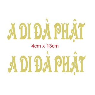 Combo 2/4 miếng dán chữ a di đà phật dán nón , đầu xe máy......