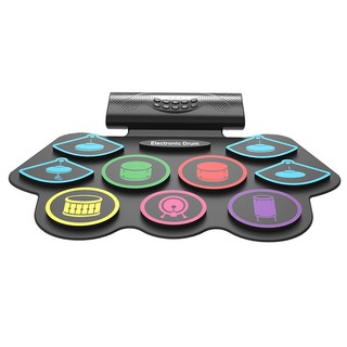 Bộ trống điện tử, Roll Up Drum Kit - Konix MD862MC - Bluetooth, 9 pads, silicone không thấm nước, cuộn lại được