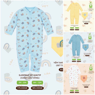 Body dài tay sơ sinh lullaby cho bé 0-6m