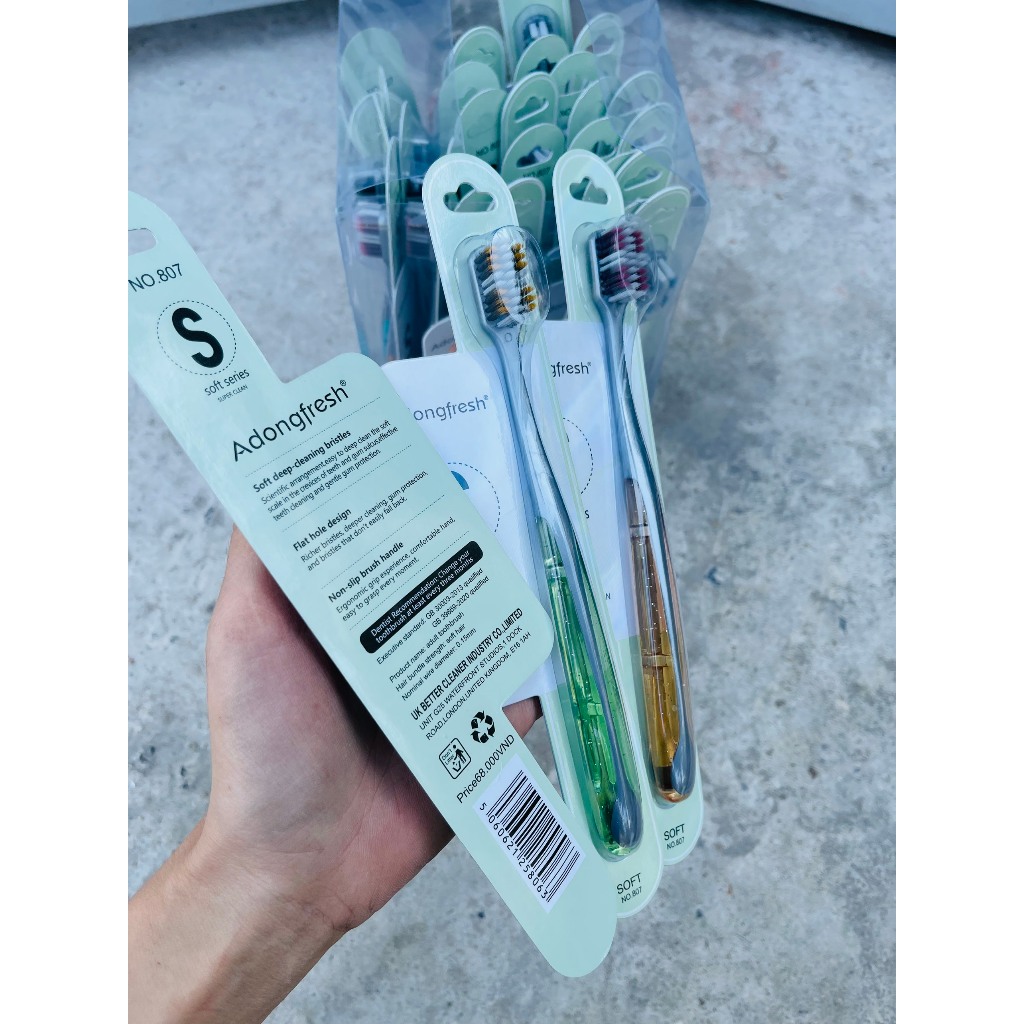 Bàn chải đánh răng Adongfresh lông mềm, bàn chải đánh răng Adongfresh Anh Quốc MSP S.807