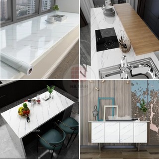 Giấy dán bếp giả vân đá chống dầu mỡ, decal dán mặt bàn tủ tường nhà tắm phòng ngủ khổ 1.2mx0.5m