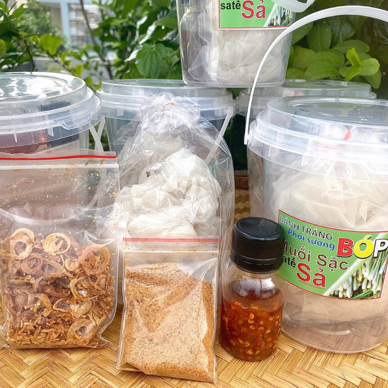 Bánh Tráng XÔ Phơi Sương Muối Sặc Nhuyễn Sa Tế Sả Bánh Tráng Phơi Sương Tây Ninh