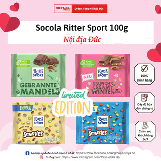 [NỘI ĐỊA ĐỨC - KÈM ĐÁ GIỮ NHIỆT] Socola Ritter Sport nhiều vị đặc biệt  - Thanh socola 100g