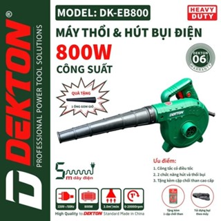 [Dekton Anh Tuấn Q.12 - Bảo Hành 18 Tháng] Máy thổi bụi  DEKTON DK-EB800 800W, thổi hút bụi 2 trong 1 đa năng, Lổi Đồng
