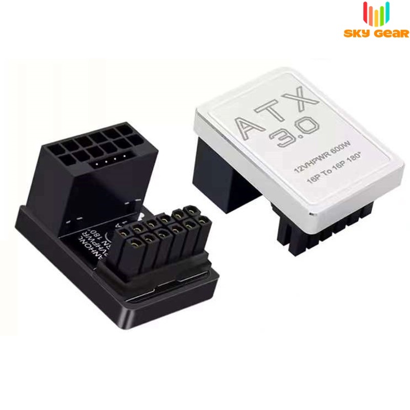 Đảo Góc 180 Độ Chân Nguồn VGA  12+4pin PCIe 5.0 12VHPWR, Sử Dụng Cho RTX 3090Ti/4070/4080/4090